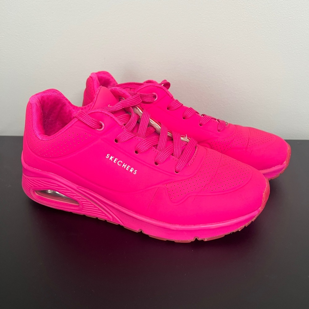 Skechers Uno Night Shades Womens Hot Pink Sneakers 73667 Neon Shoes Size 7